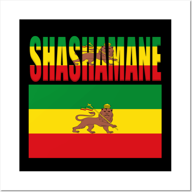 Shashamane, Ethiopia flag, Rasta, repatriation, Rastafari Wall Art by alzo